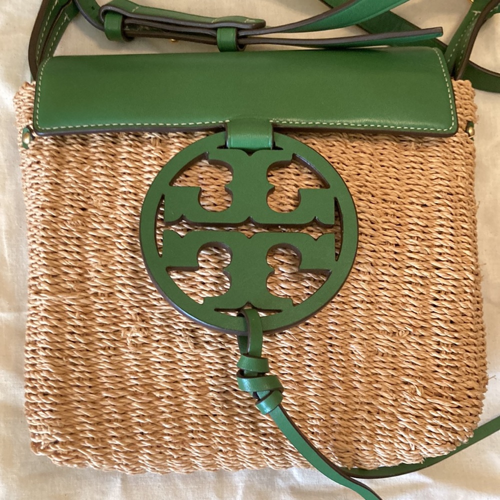 Tory Burch Miller straw crossbody